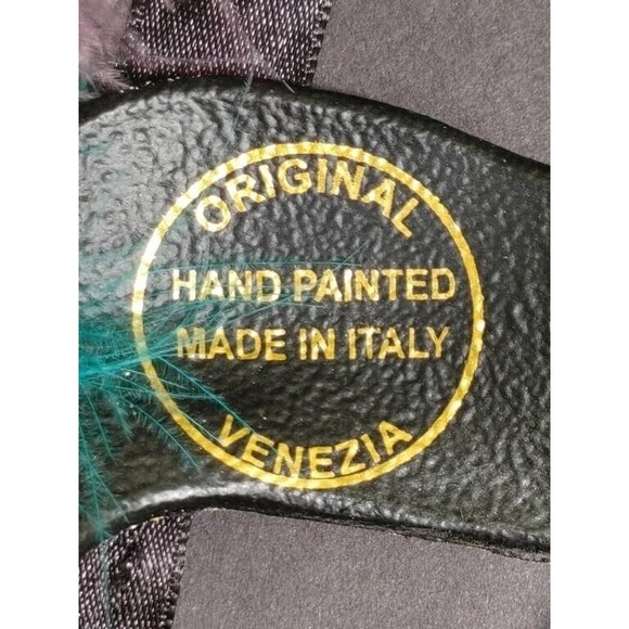 Mardi Gras Multicolor Masquerade Costume Mask with Feathers Glitter Moda Italy - Picture 2 of 3